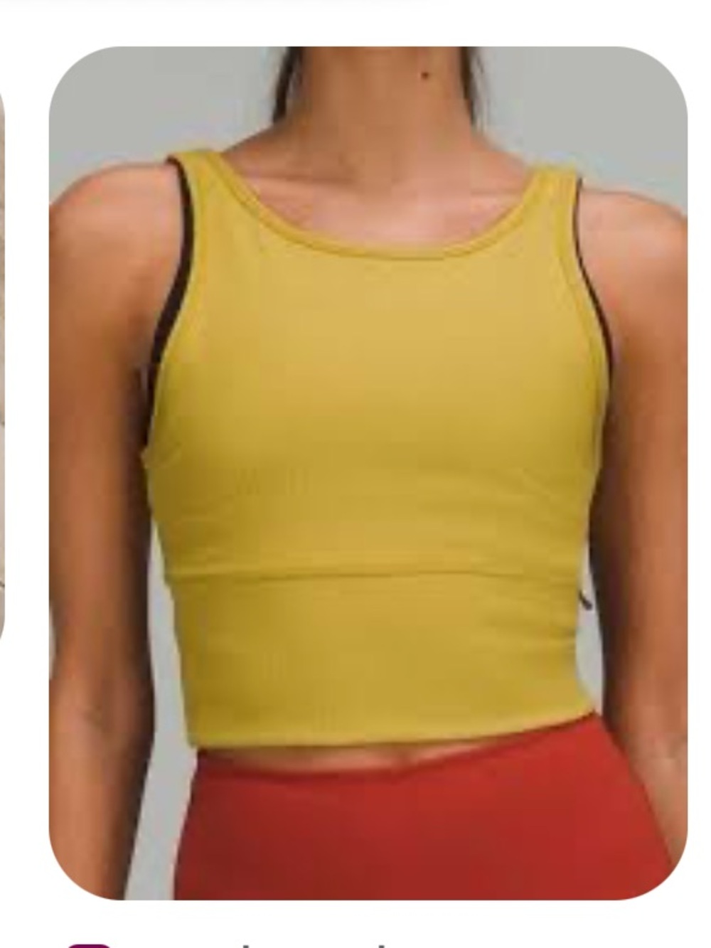 lululemon athletica Green Power Pivot Ribbed Cropped Tank